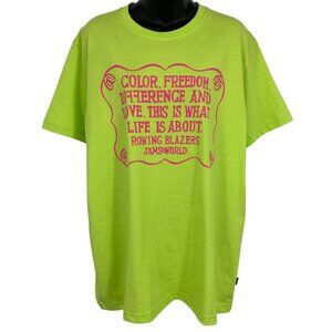 Jams World Rowing Blazers Green Graphic Tee Shirt Size Large L Short Sleeve New